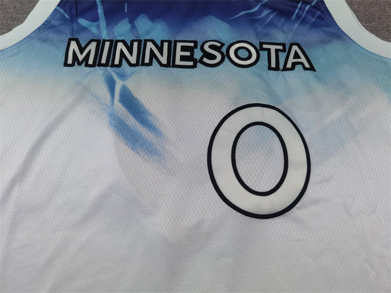 Men's Minnesota Timberwolves Donte DiVincenzo #0 White 2024/25 Swingman Player Jerseys - City Edition