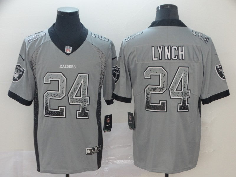 Men's Las Vegas Raiders Marshawn Lynch #24 Gray Game Player Jerseys