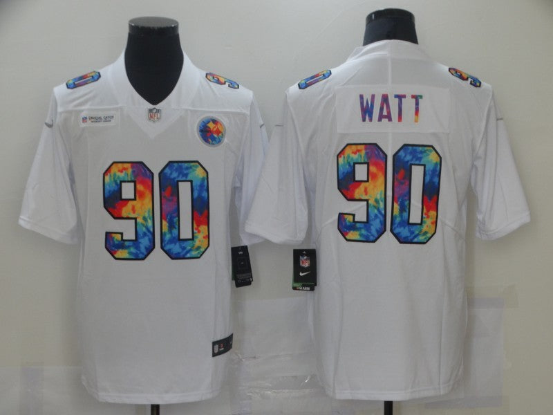 Men's Pittsburgh Steelers T.J. Watt #90 White Player Game Jerseys