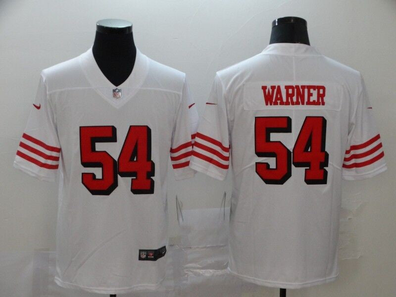 Men's San Francisco 49ers Fred Warner #54 White Game Player Jerseys