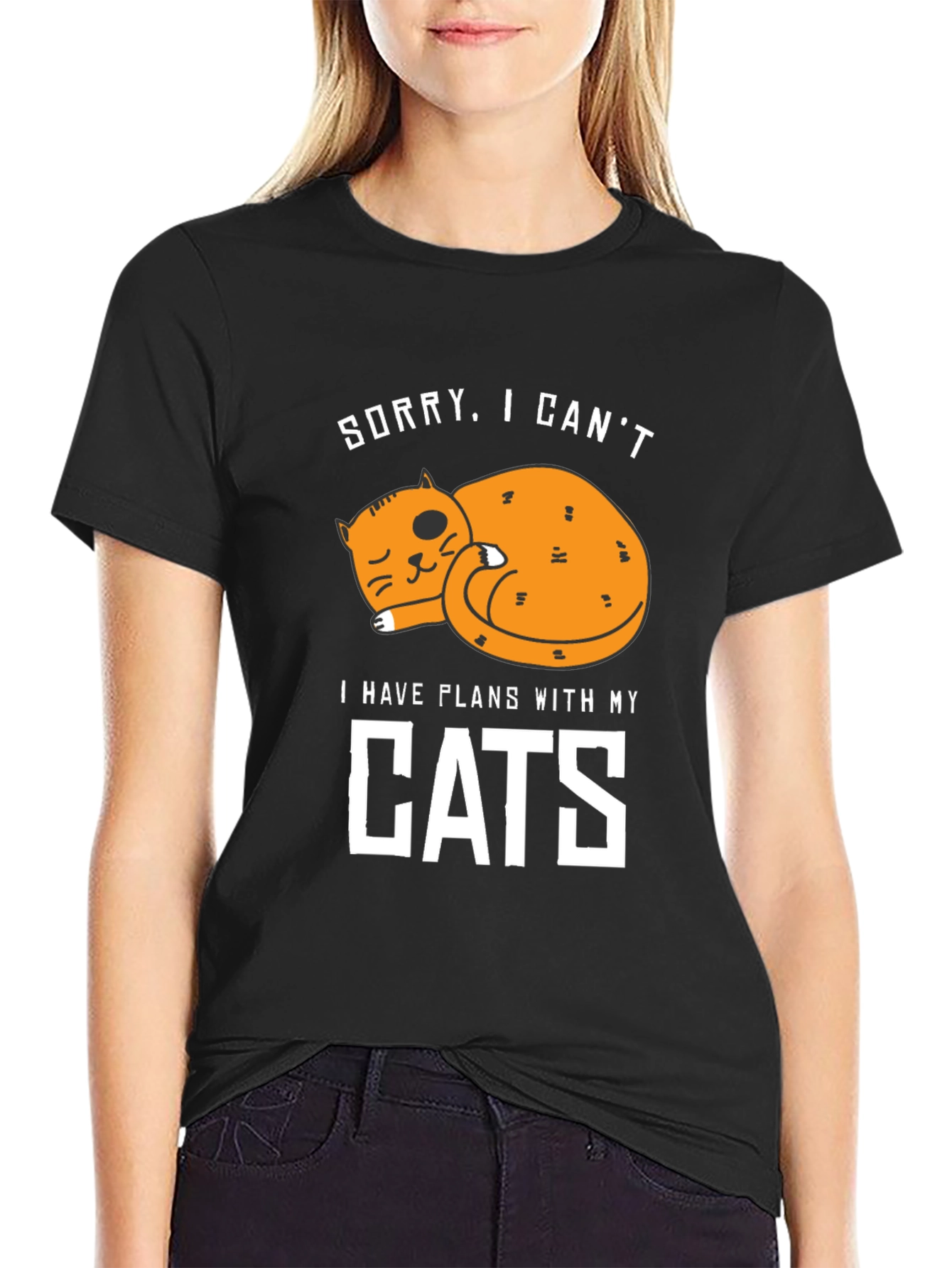 Sorry I Cant. Cat Lover Graphic Tee