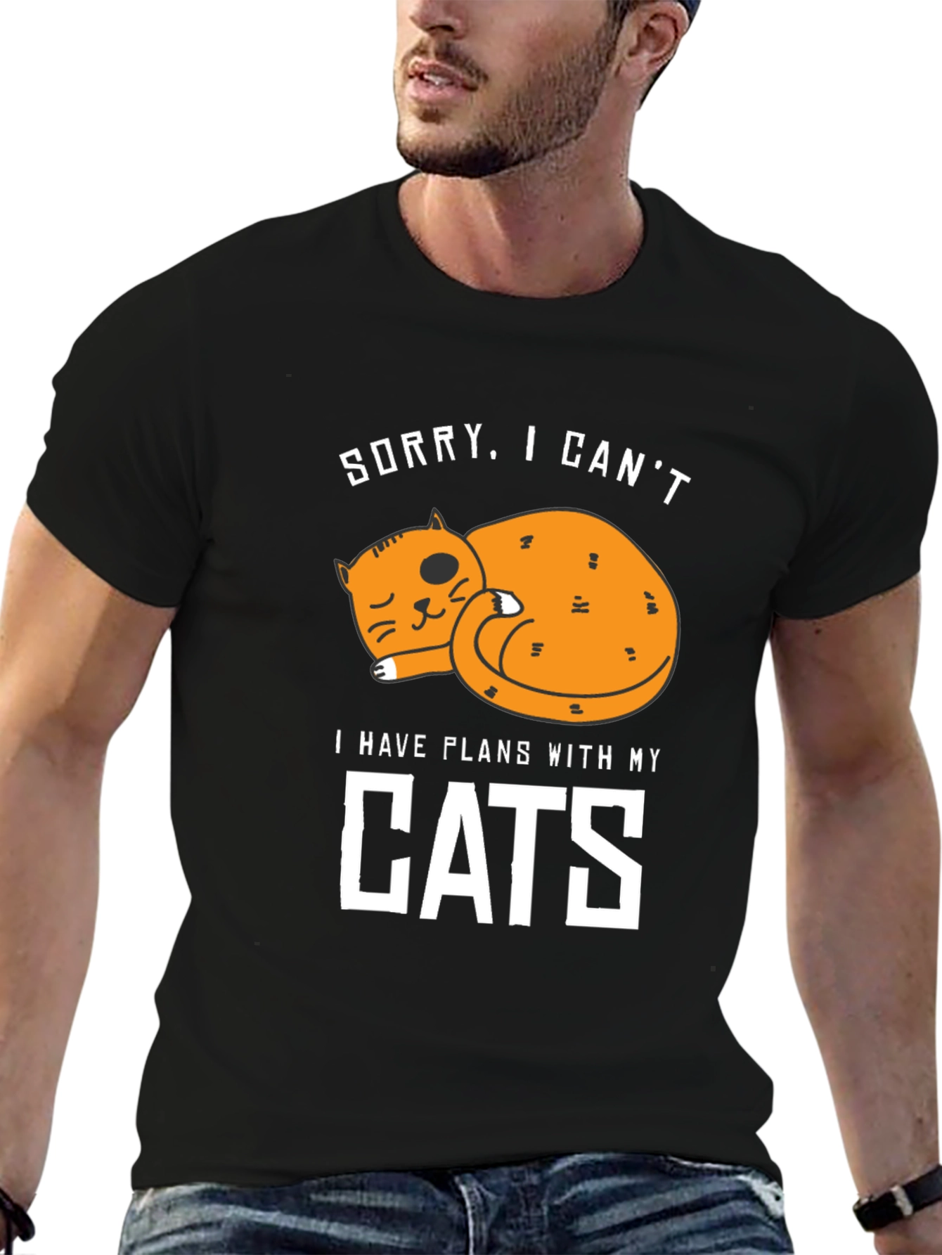 Sorry I Cant. Cat Lover Graphic Tee