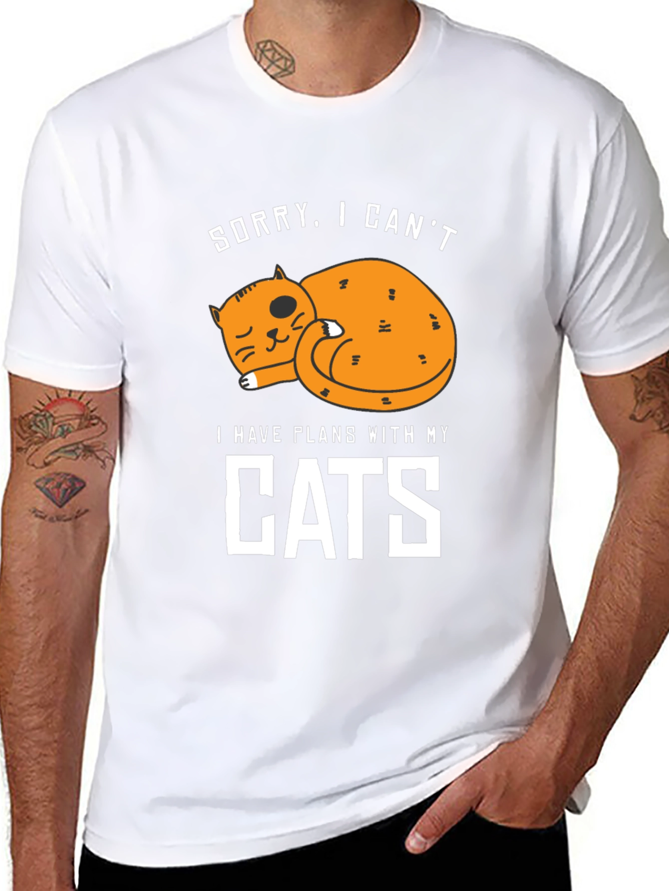 Sorry I Cant. Cat Lover Graphic Tee