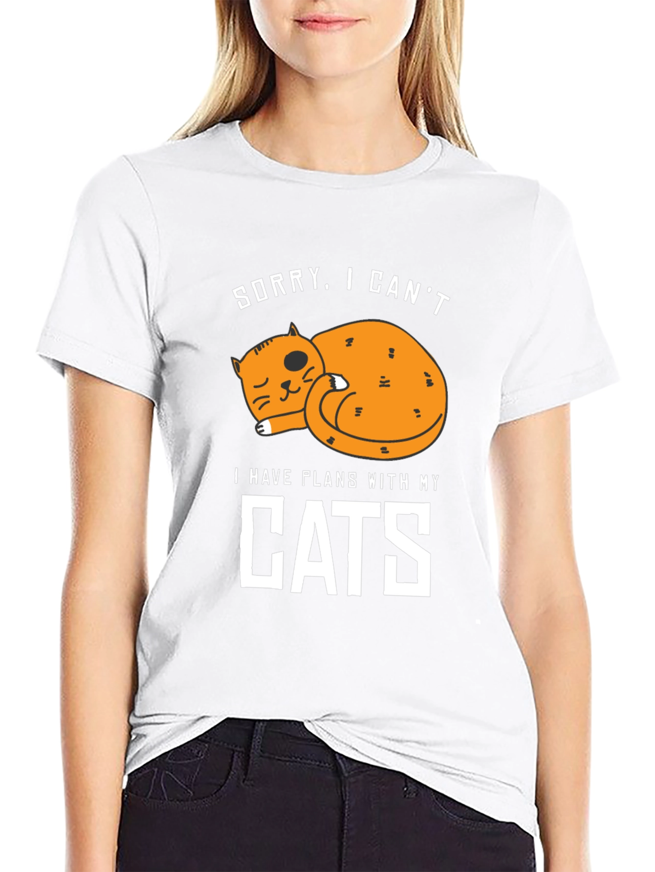 Sorry I Cant. Cat Lover Graphic Tee