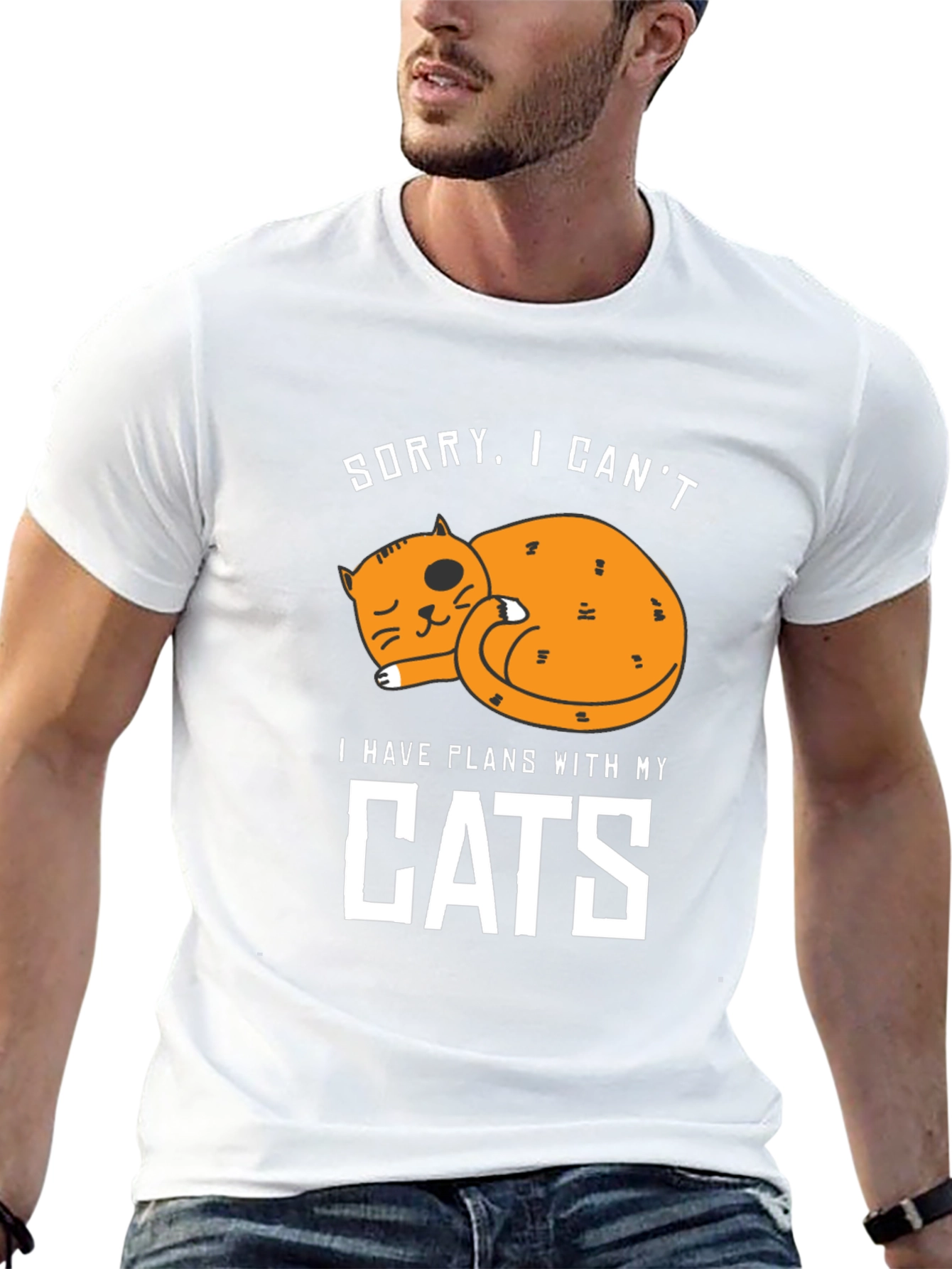 Sorry I Cant. Cat Lover Graphic Tee