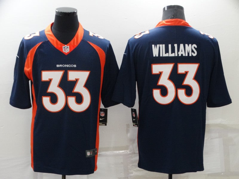 Men's Denver Broncos Javonte Williams #33 Navy Game Jerseys