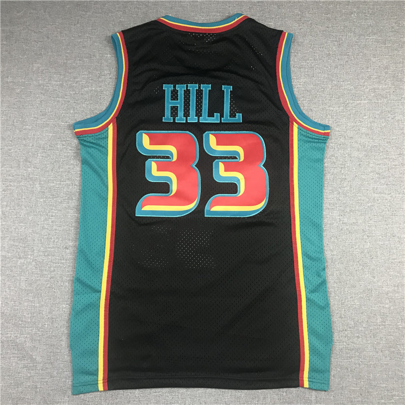Men's Detroit Pistons Grant Hill 1998-99 Black Hardwood Classics Swingman Jerseys