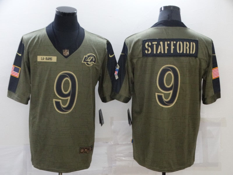 Men's Los Angeles Rams Matthew Stafford #9 Brown Game Jerseys