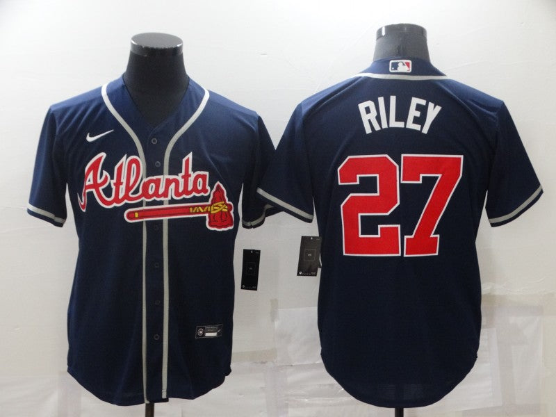 Men's Atlanta Braves Austin Riley #27 Navy Replica Player Jerseys