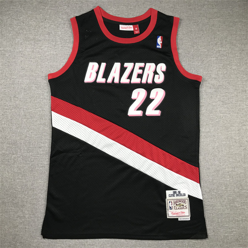 Men's Portland Trail Blazers Clyde Drexler #22 Black 1991-92 Hardwood Classics Swingman Jerseys