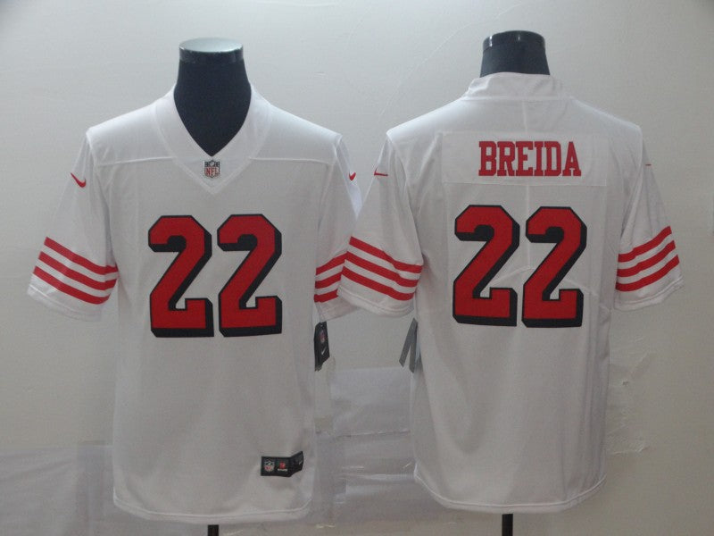 Men's San Francisco 49ers Matt Breida #22 White Game Player Jerseys