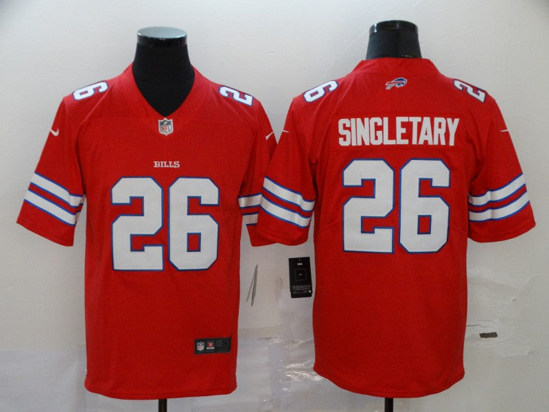 Men's Buffalo Bills Devin Singletary #26 Red Game Player Jerseys