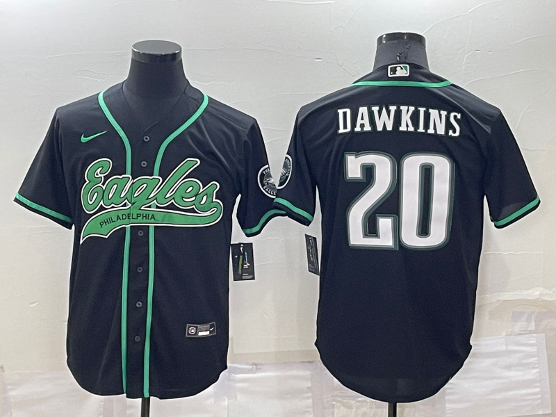 Men's Philadelphia Eagles Brian Dawkins #20 Black Game Jerseys Joint Edition