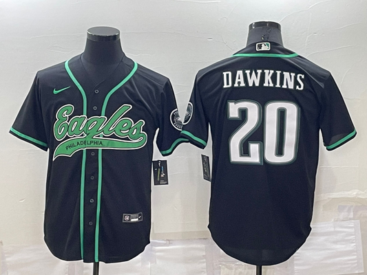 Men's Philadelphia Eagles Brian Dawkins #20 Black Game Jerseys Joint Edition