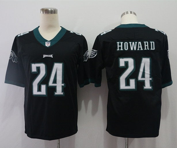 Men's Philadelphia Eagles Jordan Howard #24 Black Game Jerseys