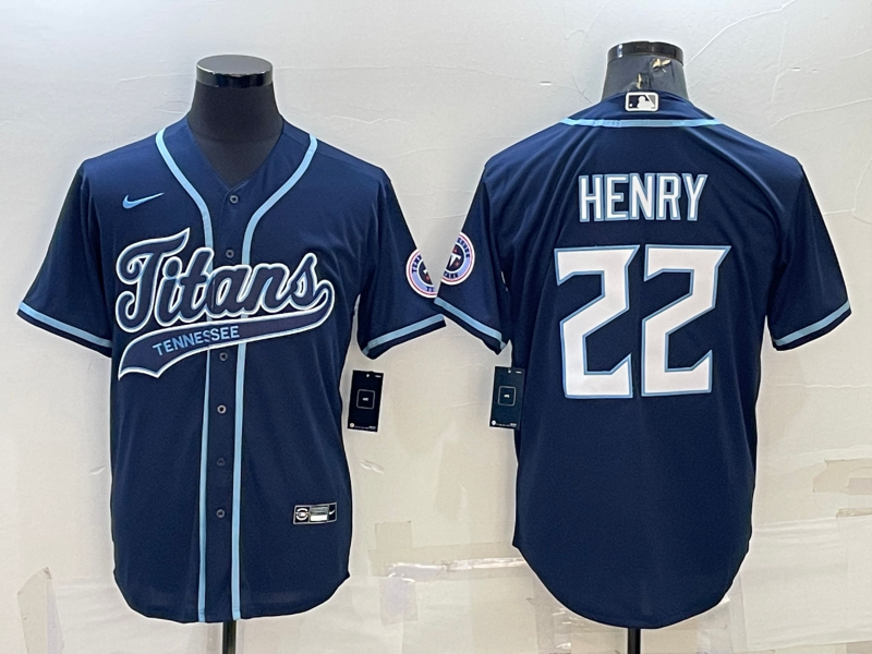 Men's Tennessee Titans Derrick Henry #22 Navy Game Jerseys