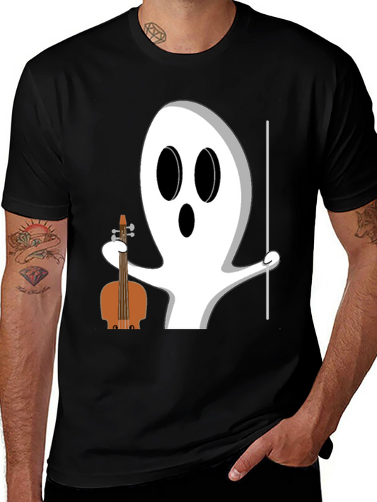 Ghost Musician T-Shirt - Halloween Funny Tee