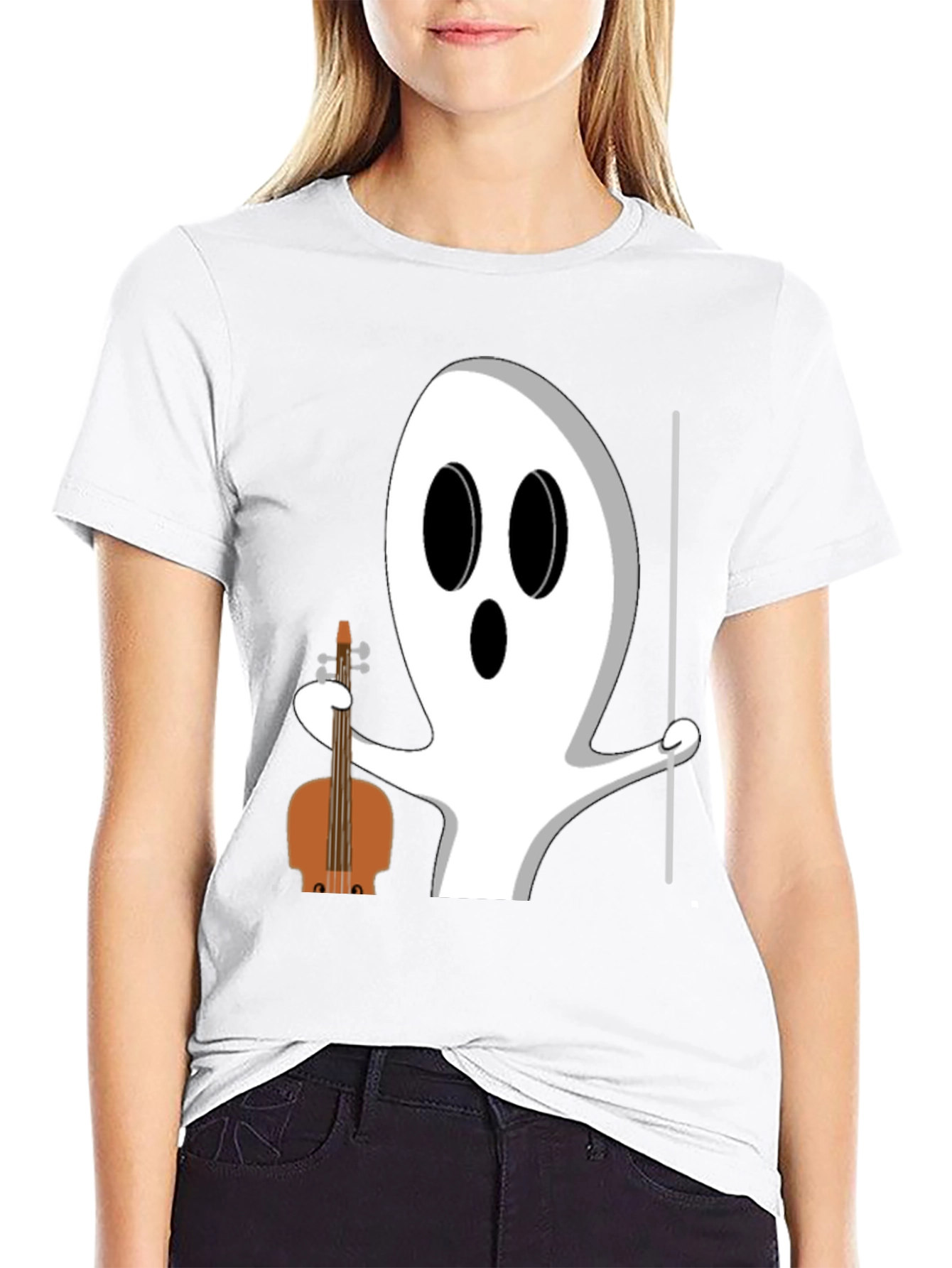 Ghost Musician T-Shirt - Halloween Funny Tee