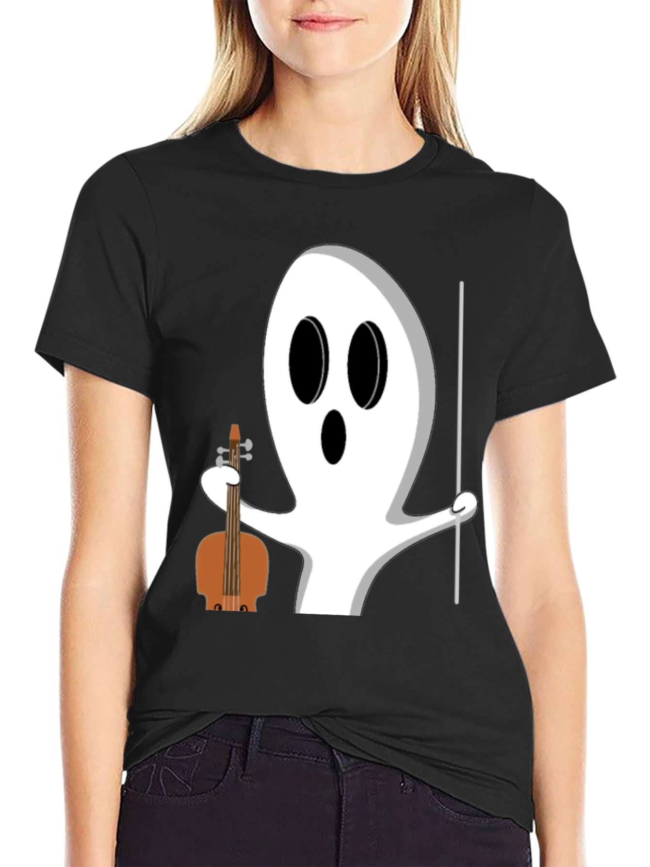 Ghost Musician T-Shirt - Halloween Funny Tee