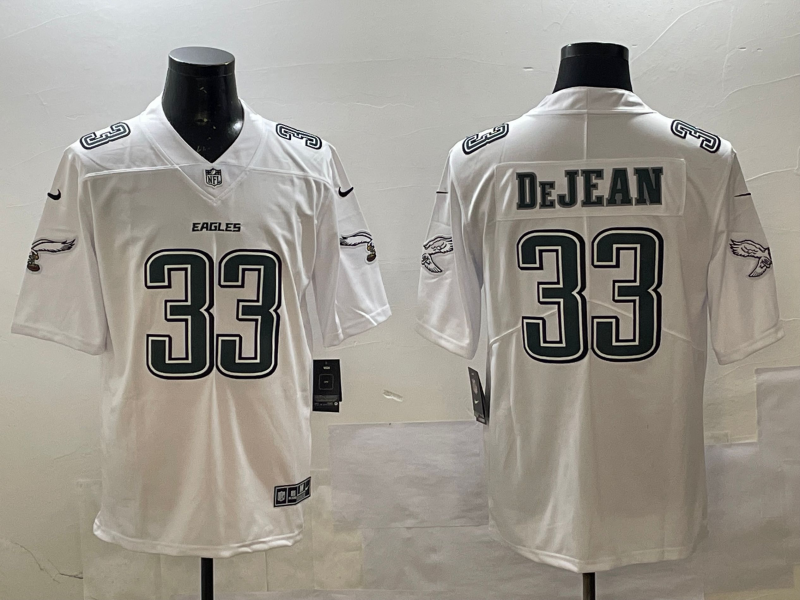 Men's Philadelphia Eagles Cooper DeJean #33 Tundra White Fashion Game Jerseys
