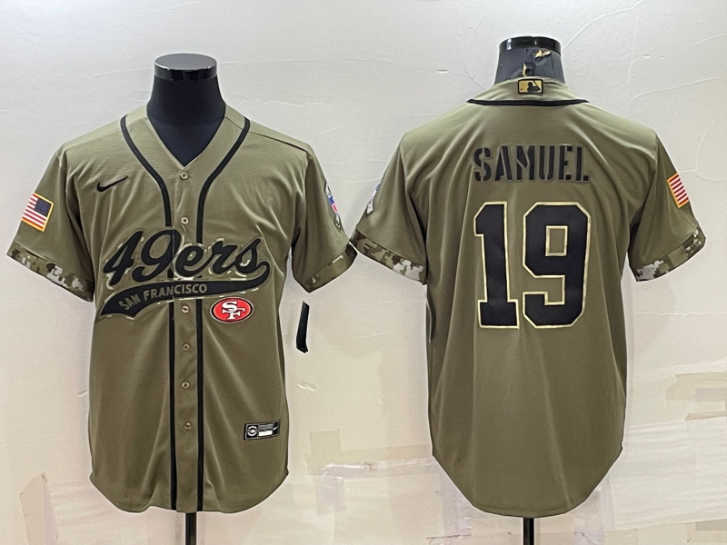Men's San Francisco 49ers Deebo Samuel #19 Olive 2022 Salute To Service Retired Player Limited Jerseys Joint Edition