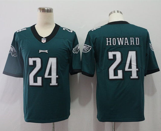 Men's Philadelphia Eagles Jordan Howard #24 Midnight Green Game Player Jerseys