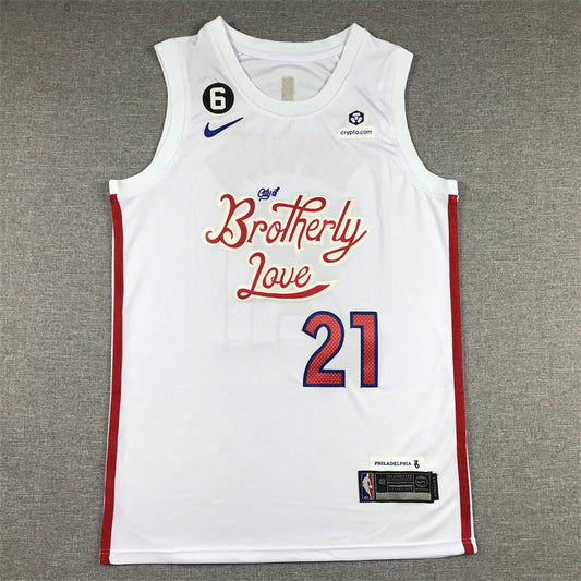 Men's Philadelphia 76ers Joel Embiid #21 White 2022/23 Swingman Jerseys - City Edition