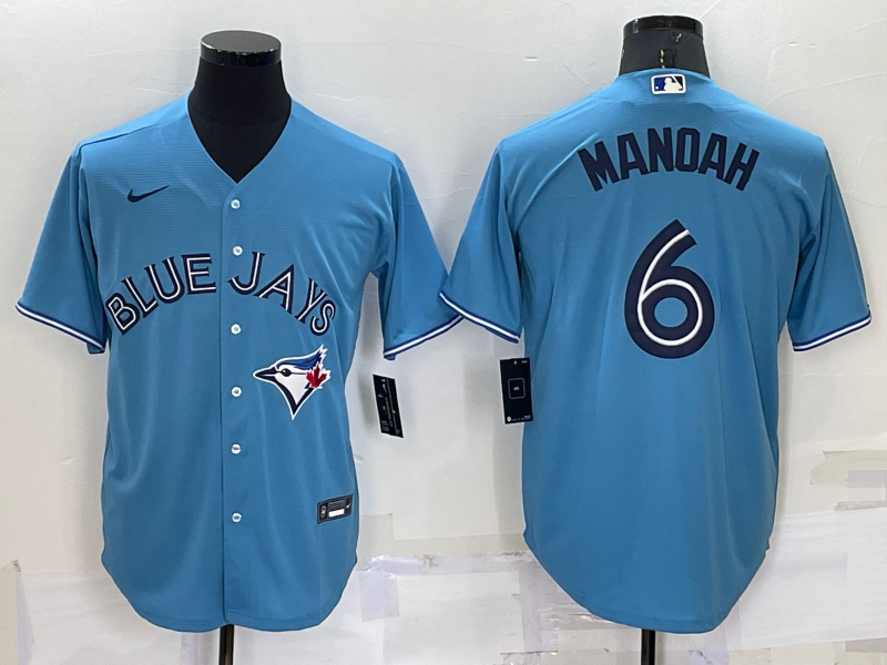 Men's Toronto Blue Jays Alex Manoah #6 Light Blue Replica Baseball Jerseys