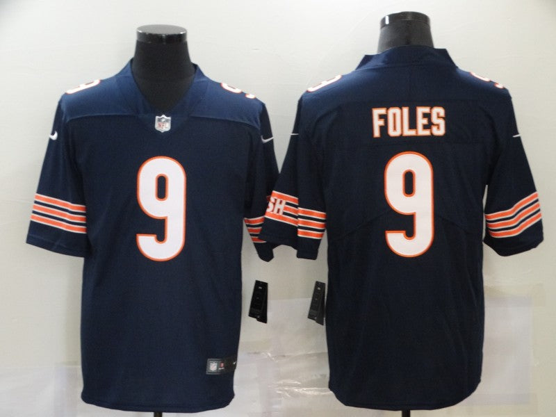 Men's Chicago Bears Nick Foles #9 Navy Game Jerseys