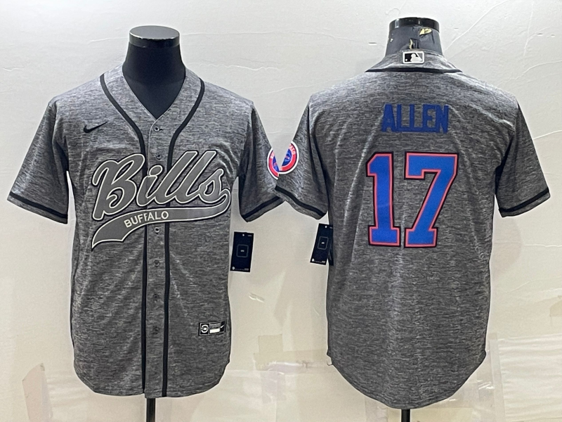 Men's Buffalo Bills Josh Allen #17 Gray Player Jerseys Joint Edition