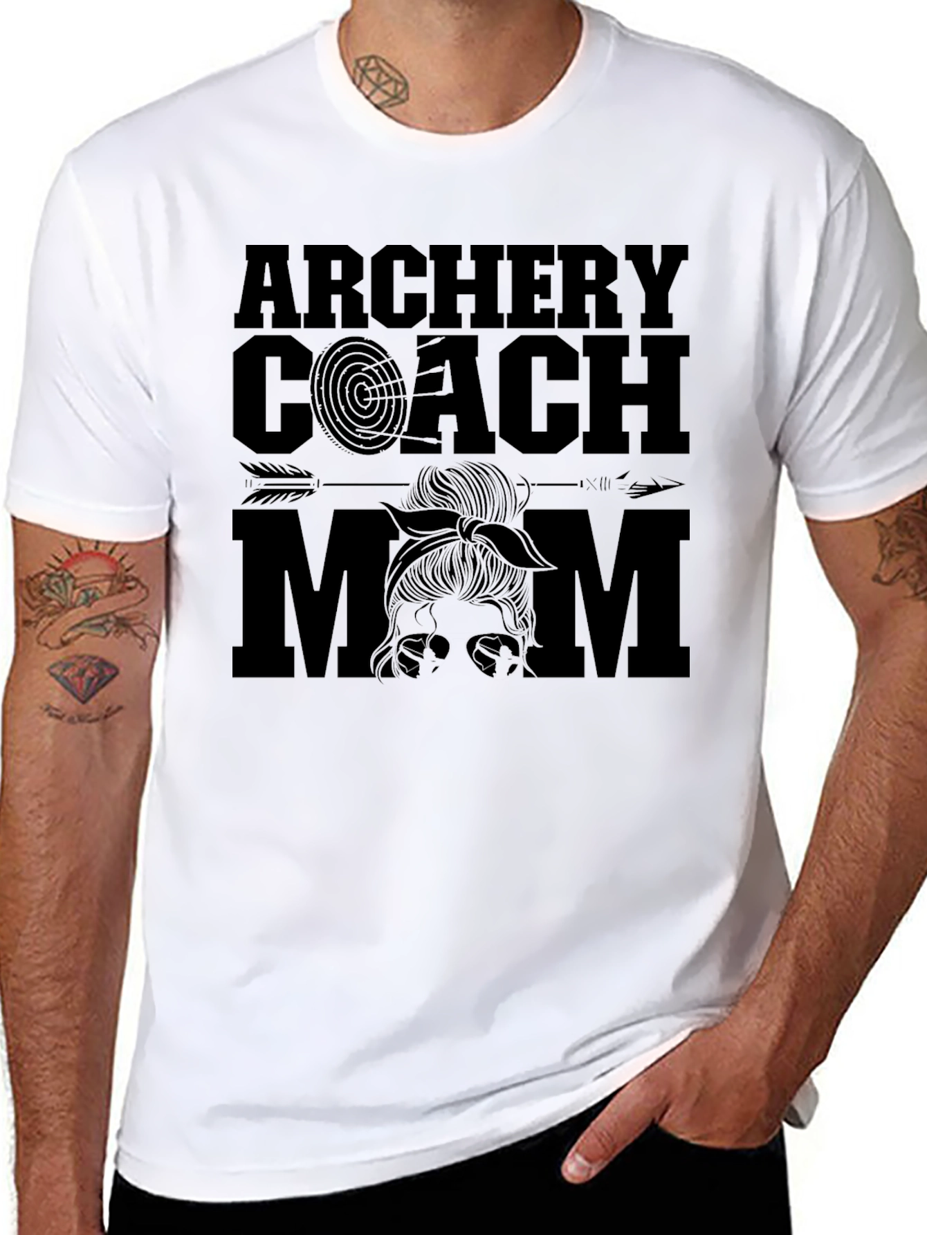 Archery Coach Mom Graphic T-Shirt