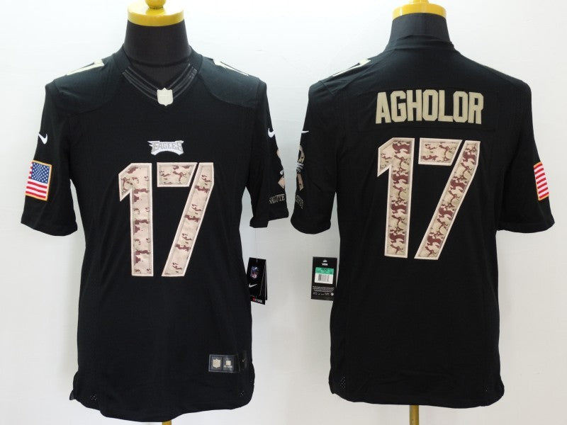 Men's Philadelphia Eagles Nelson Agholor #17 Black Game Player Jerseys