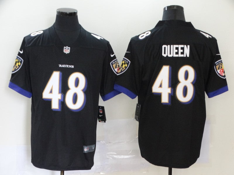 Men's Baltimore Ravens Patrick Queen #48 Black Game Jerseys