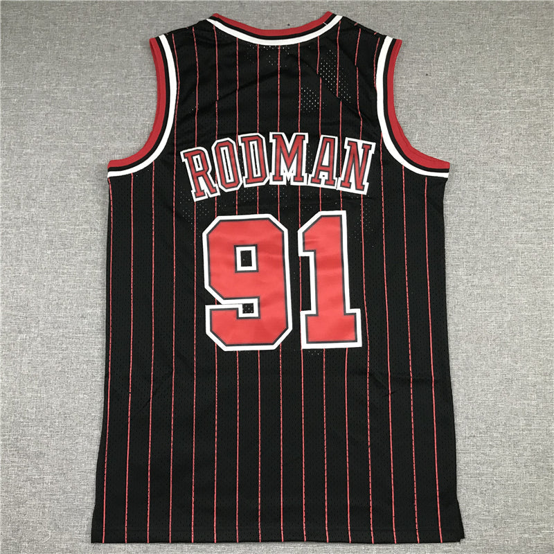 Men's Chicago Bulls Dennis Rodman Black 1995-96 Hardwood Classics Player Jerseys
