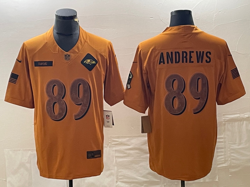 Men's Baltimore Ravens Mark Andrews #89 Brown 2023 Salute To Service Limited Jerseys