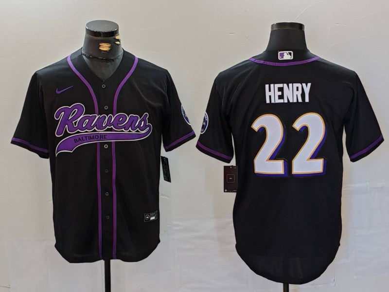 Men's Baltimore Ravens Derrick Henry #22 Black Alternate Game Jerseys
