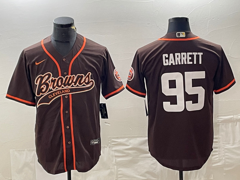 Men's Cleveland Browns Myles Garrett #95 Brown Game Jerseys Joint Edition