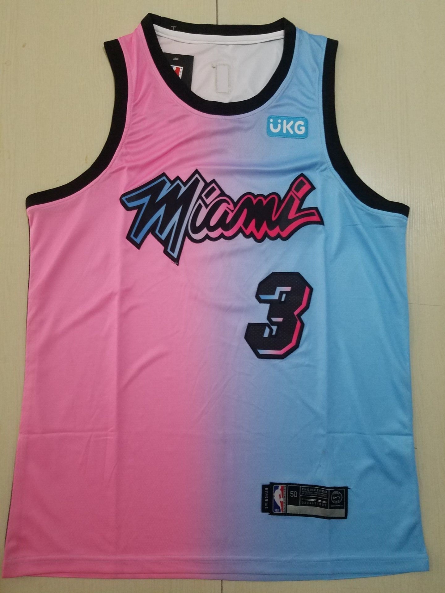 Men's Miami Heat Dwyane Wade #3 Pink/Blue Swingman Player Jerseys