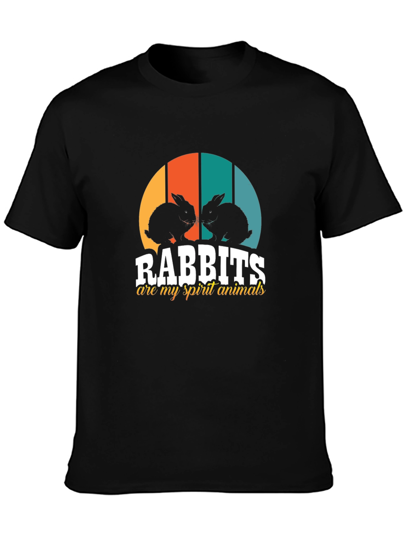 Rabbits Spirit Animal Black Tee