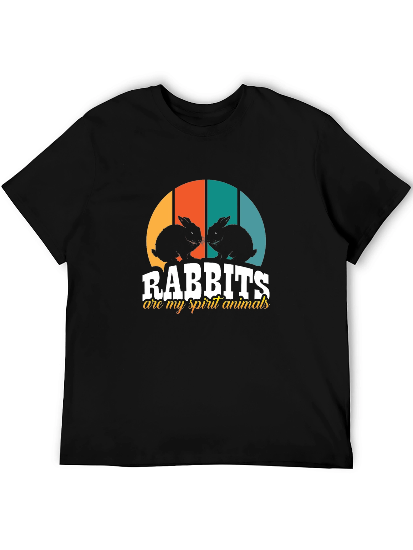 Rabbits Spirit Animal Black Tee