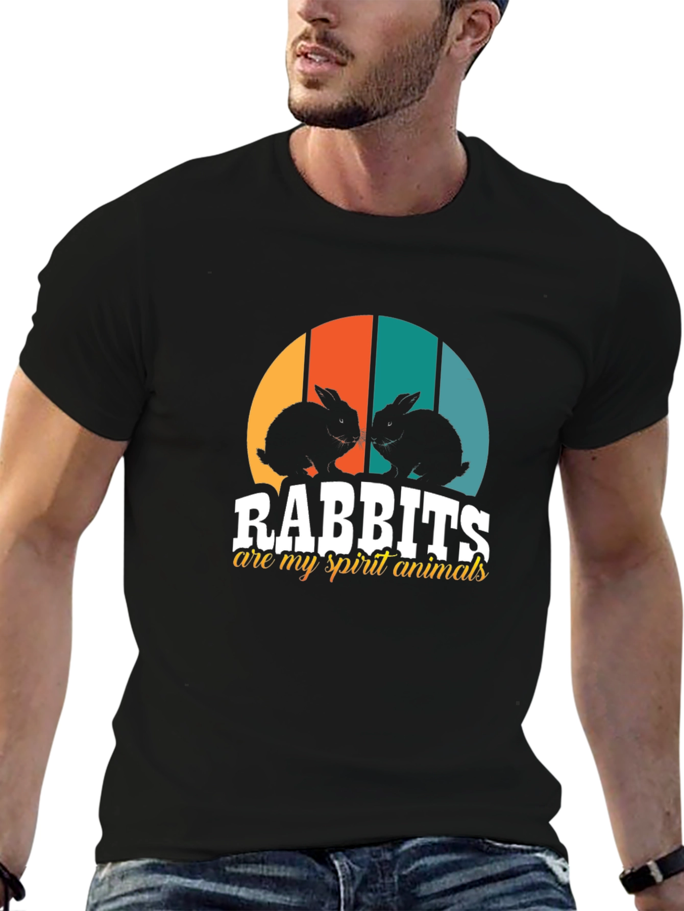 Rabbits Spirit Animal Black Tee