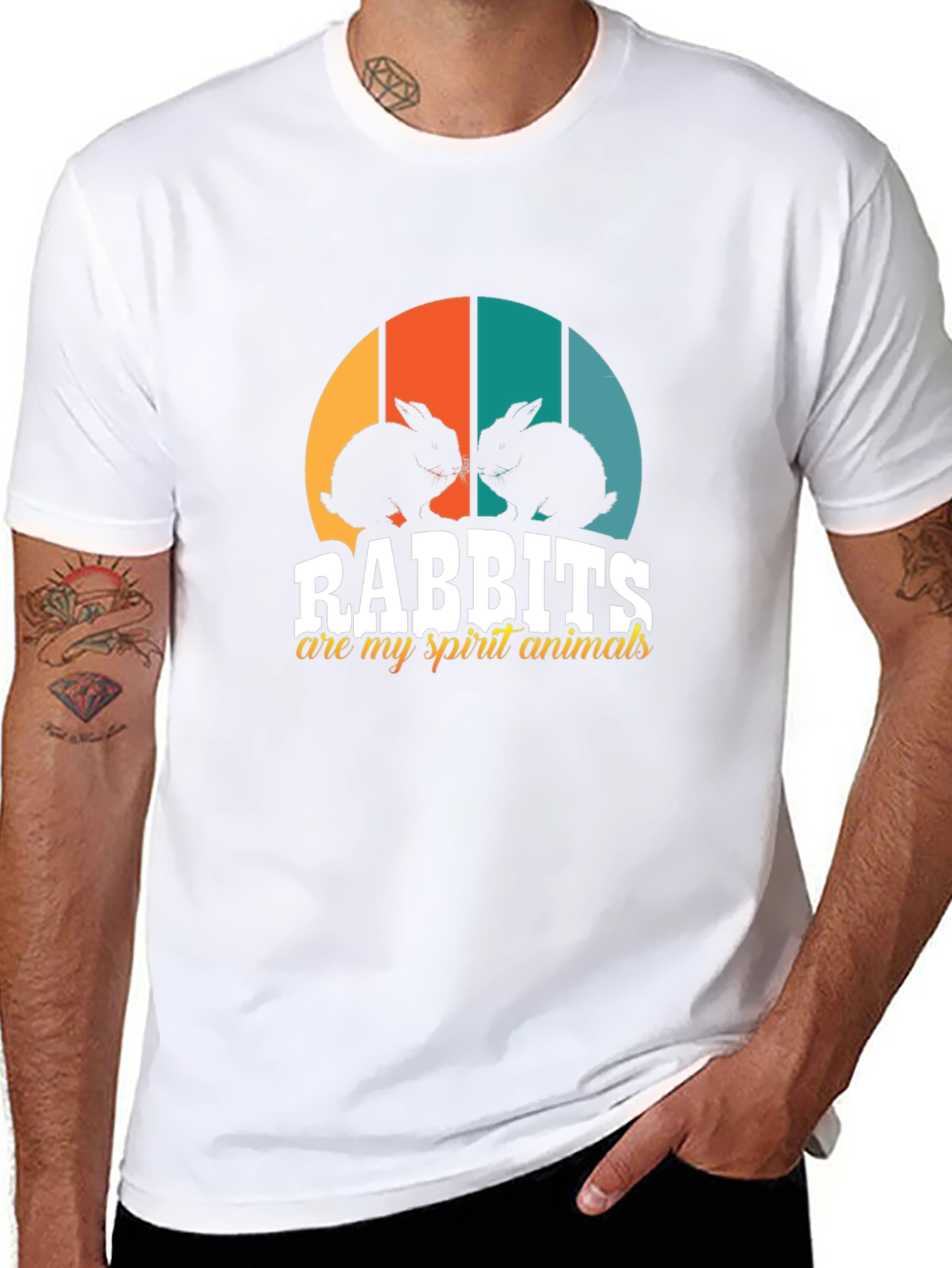 Rabbits Spirit Animal Black Tee
