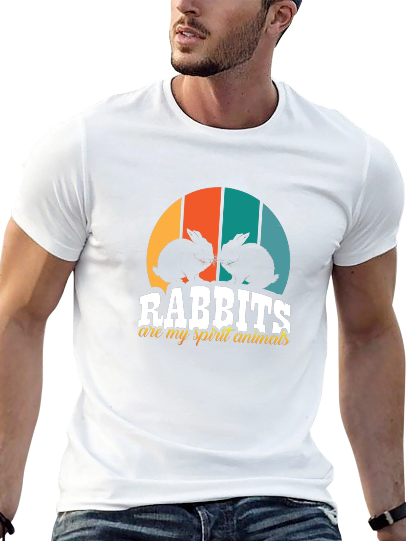 Rabbits Spirit Animal Black Tee