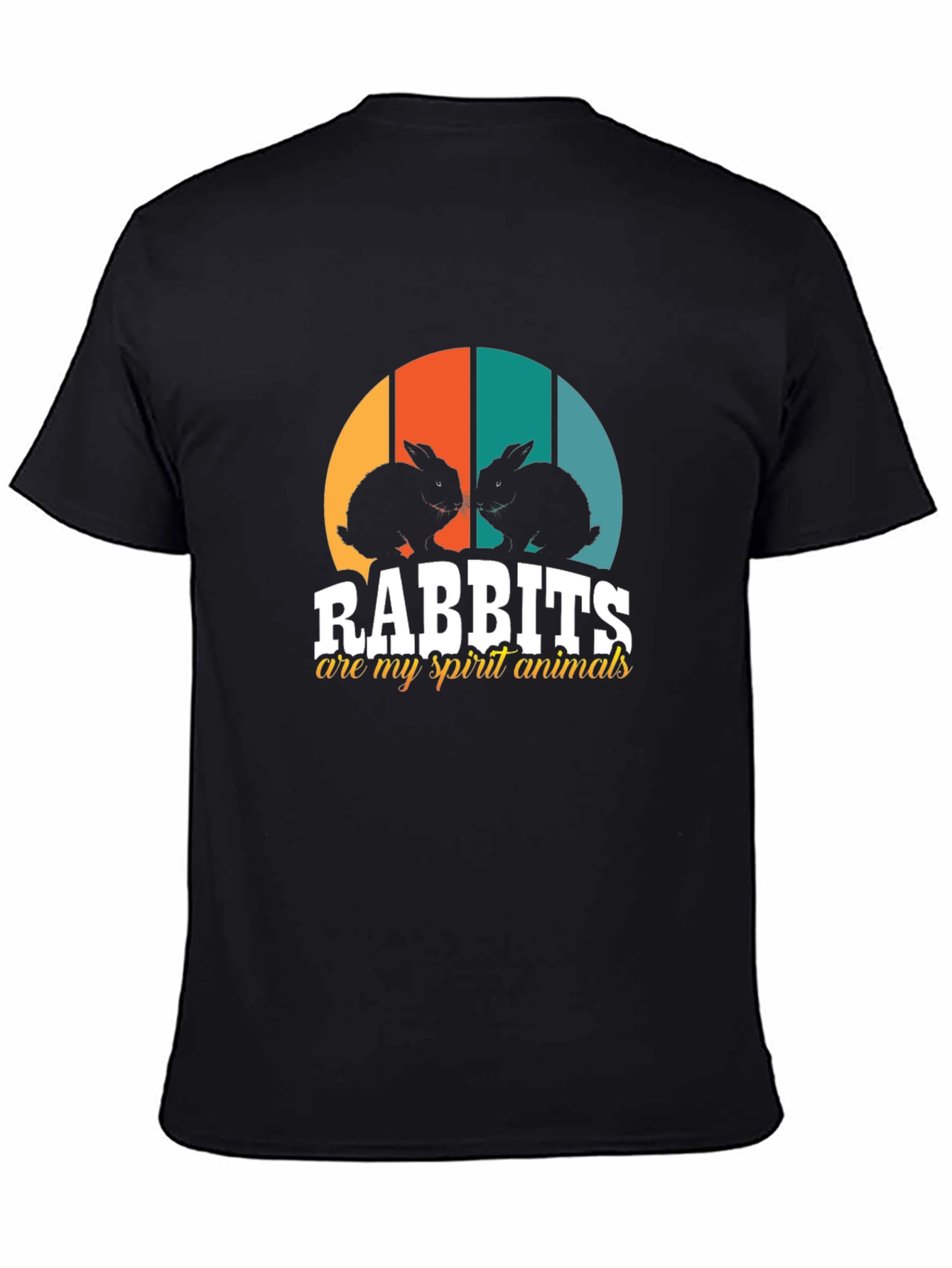 Rabbits Spirit Animal Black Tee