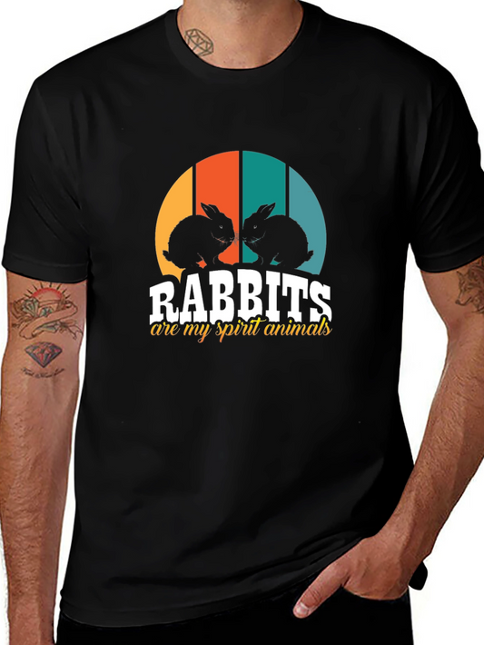 Rabbits Spirit Animal Black Tee