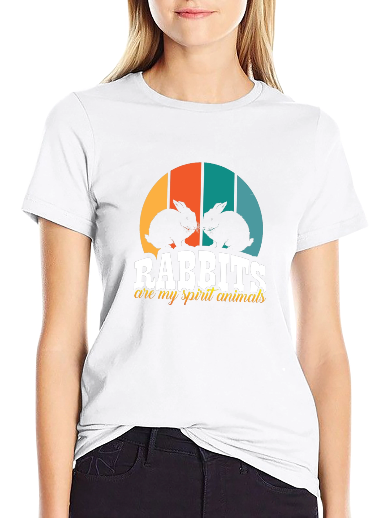 Rabbits Spirit Animal Black Tee