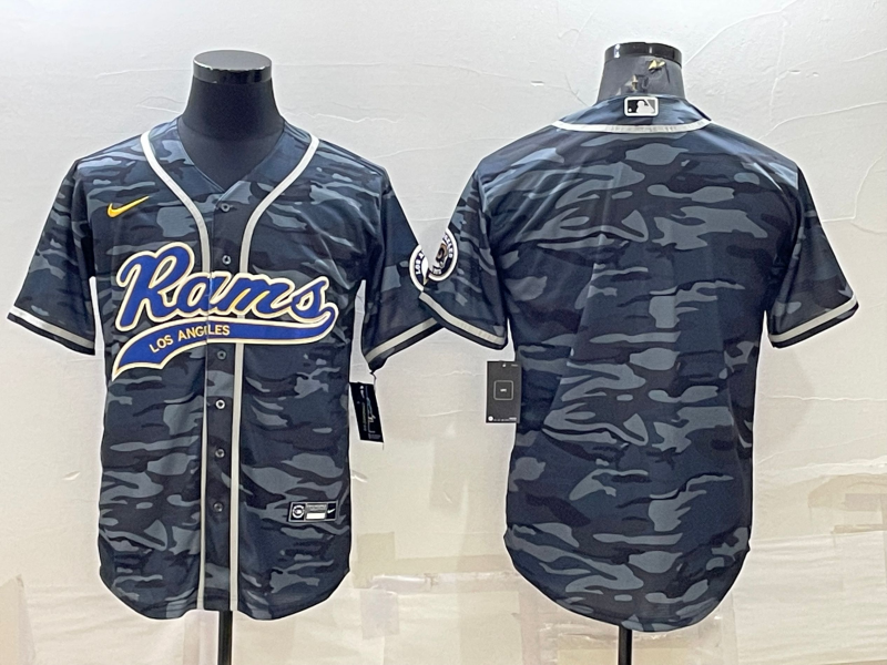 Men's Los Angeles Rams Grey Camouflage Blank Jerseys