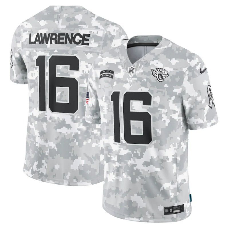 Men's Jacksonville Jaguars Trevor Lawrence #16 Arctic Camo 2024 Salute to Service Limited Jerseys