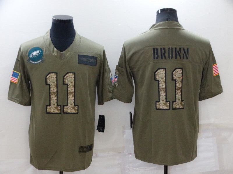 Men's Philadelphia Eagles A.J. Brown #11 Brown Game Player Jerseys