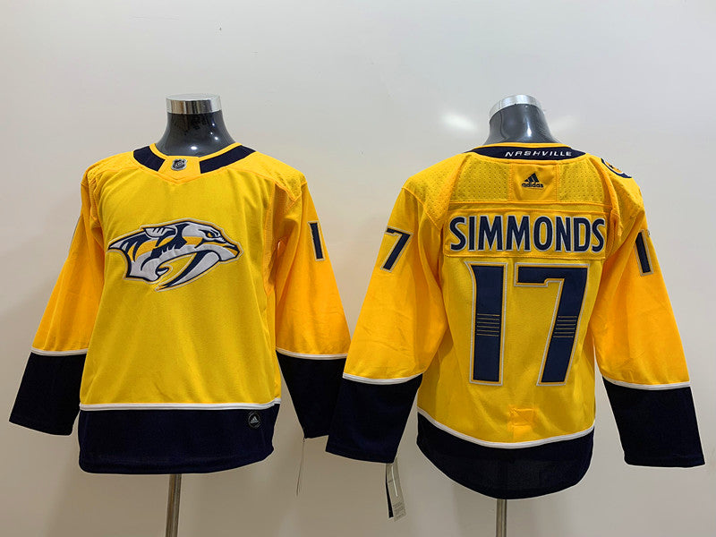 Men's Nashville Predators Wayne Simmonds #17 Gold Home Breakaway Jerseys